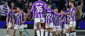 football 2024 spain liga ea sport valladolid team goal celebration