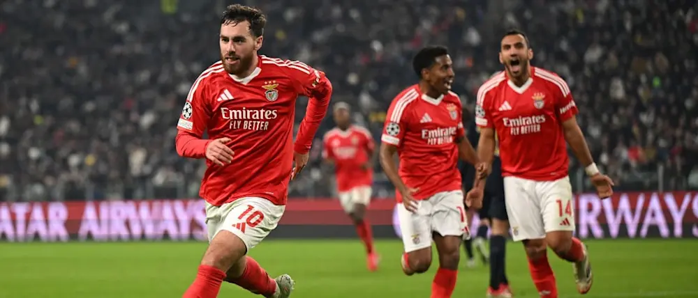 football 2025 champions league benfica goal celebration