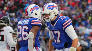 Josh Allen & Devin Singletary Bills celebrate