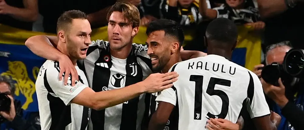 2024 football champions league juventus celebration goal