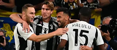 2024 football champions league juventus celebration goal