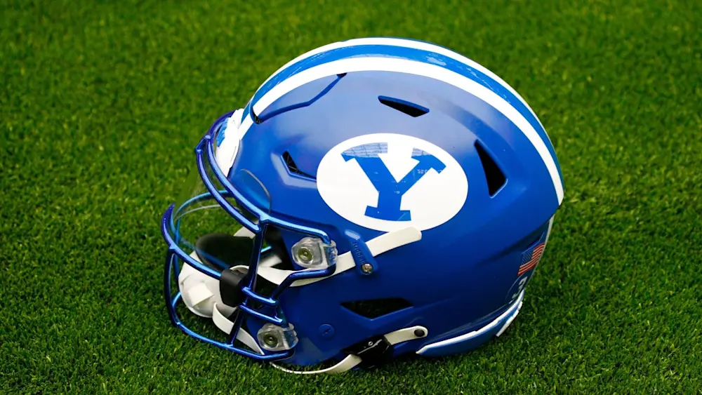 BYU Blue Helmet on Turf