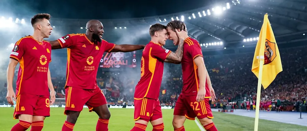 football 2023 europa league roma celebration corner
