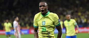 vini jr goal celebration brazil v paraguay