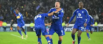 football 2024 england premier league leicester vardy goal celebration
