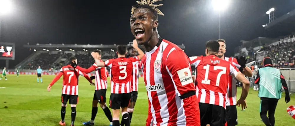 football 2024 europa league athletic club nico williams goal celebration