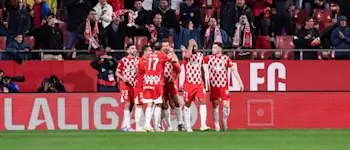 football 2025 laliga girona players celebration montilivi