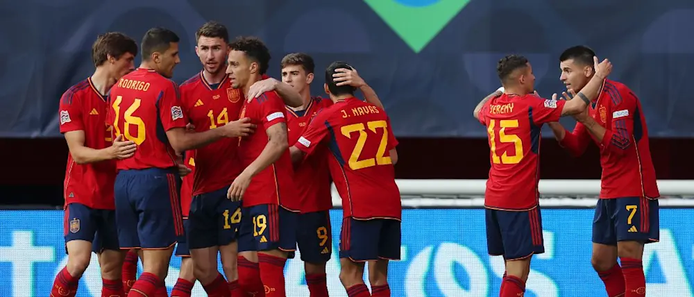 football 2023 team spain players celebration