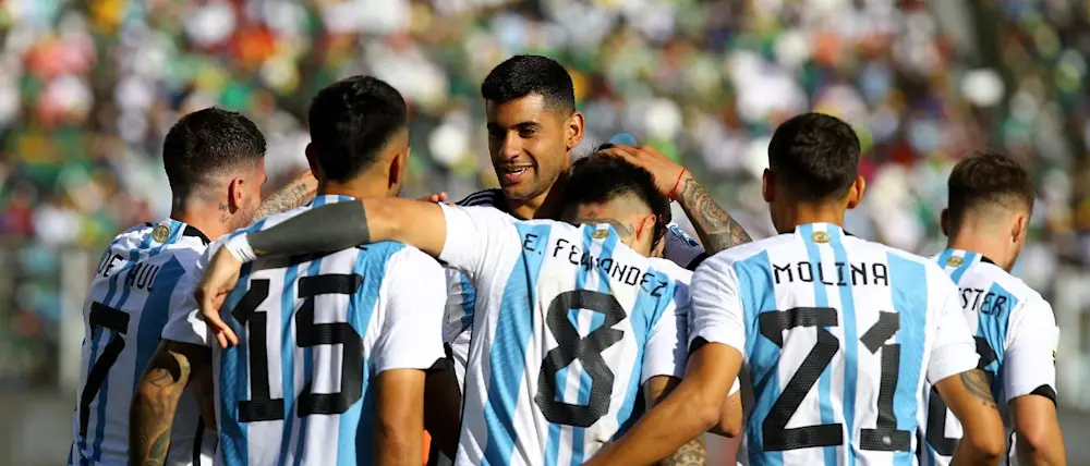 football 2023 internacional argentina players celebration
