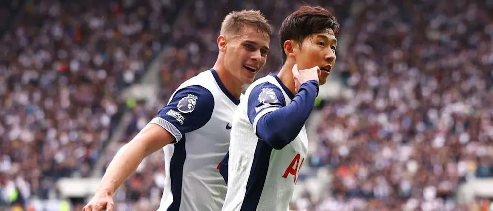 football 2024 premier league tottenham son celebration goal