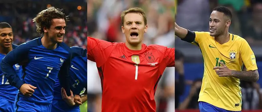 r football world cup 2018 france germany brazil