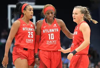 WNBA Atlanta Dream Monique Billings, Rhyne Howard, Kristy Wallace