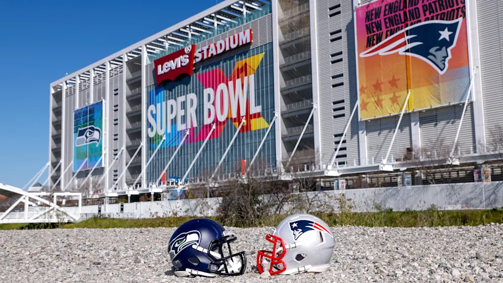 Super Bowl LX Helmets Outside