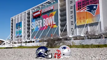 Super Bowl LX Helmets Outside