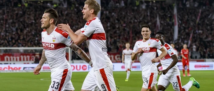 r football bundesliga zwei stuttgart players celebrating