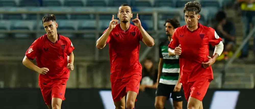 football 2024 laliga sevilla celebration goal preseason