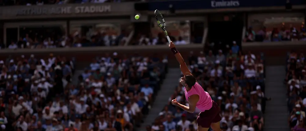 tennis us open alcaraz serve 2025
