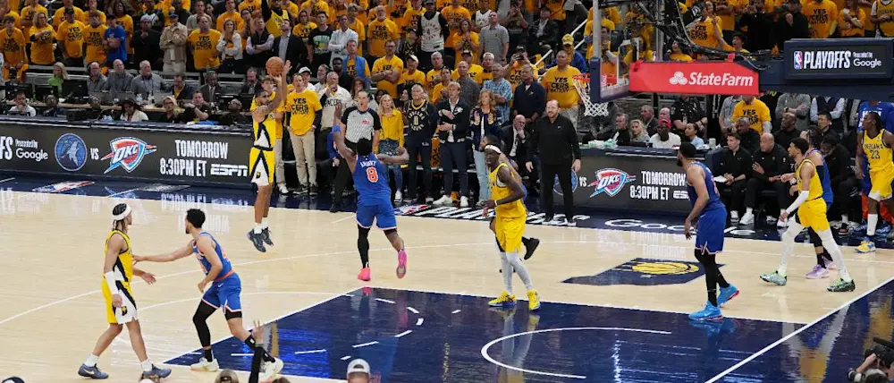 basket 2025 nba indiana pacers playoffs knicks three points