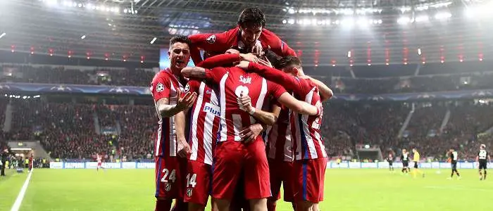 r football atletico players celebrating