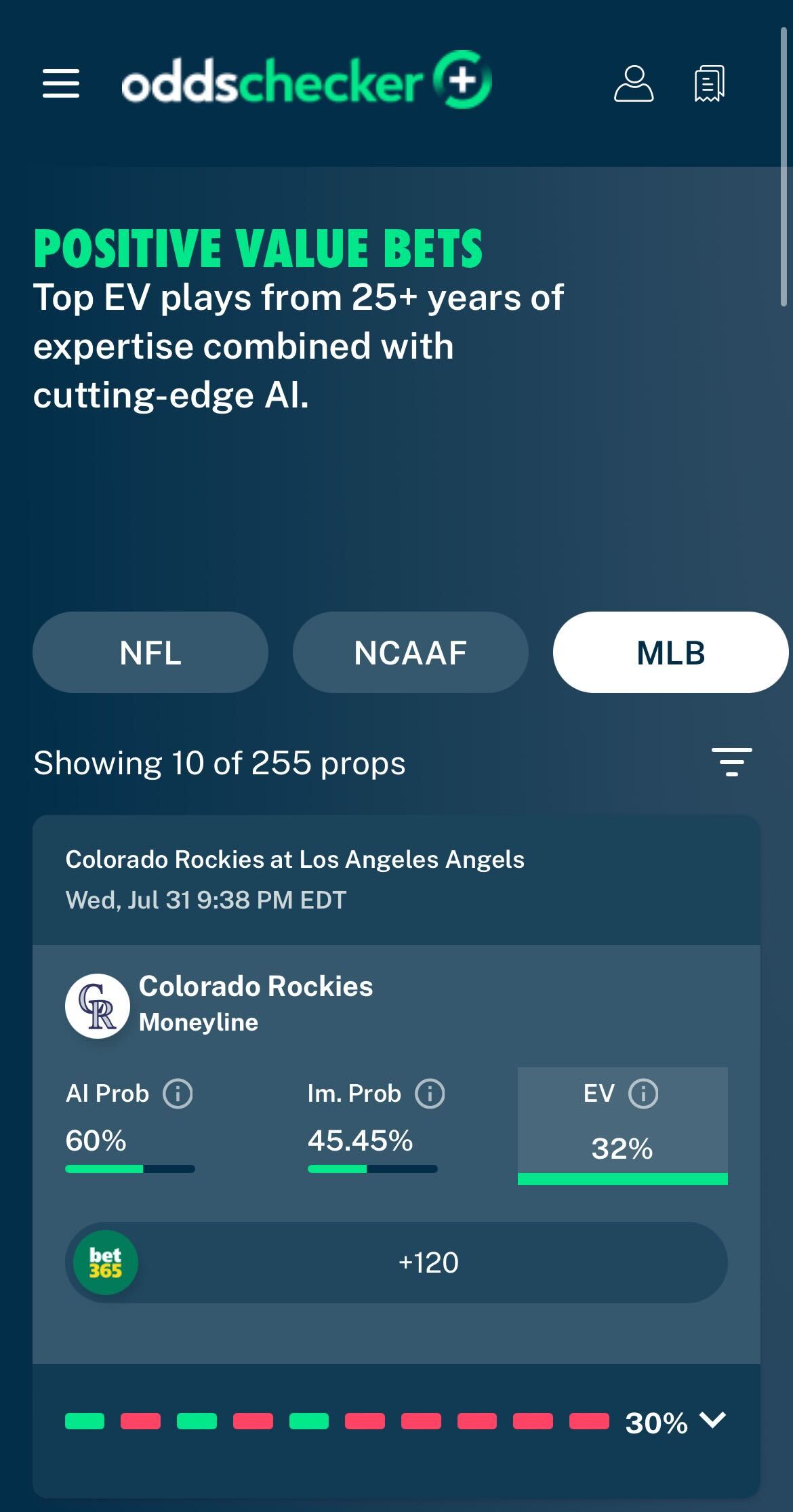 Rockies ML OC+ 7/31