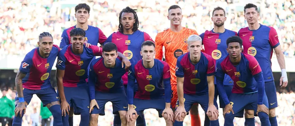 football 2024 spain liga ea sport fc barcelona prematch team photo