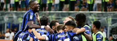 football 2024 serie a inter milan celebration goal home new season
