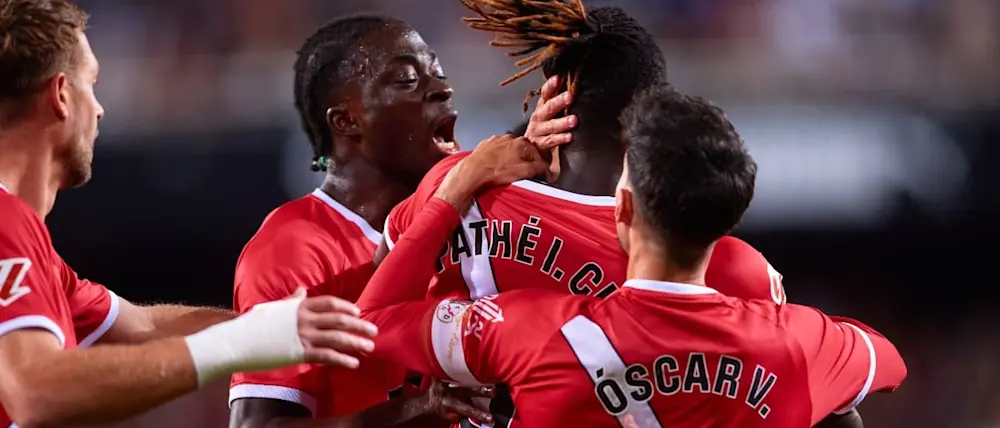 football 2024 spain liga ea sport rayo vallecano pathe ciss goal away celebration