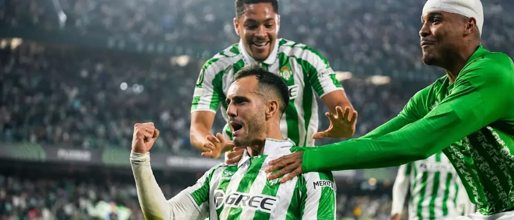 football 2024 conference league real betis juanmi goal celebration