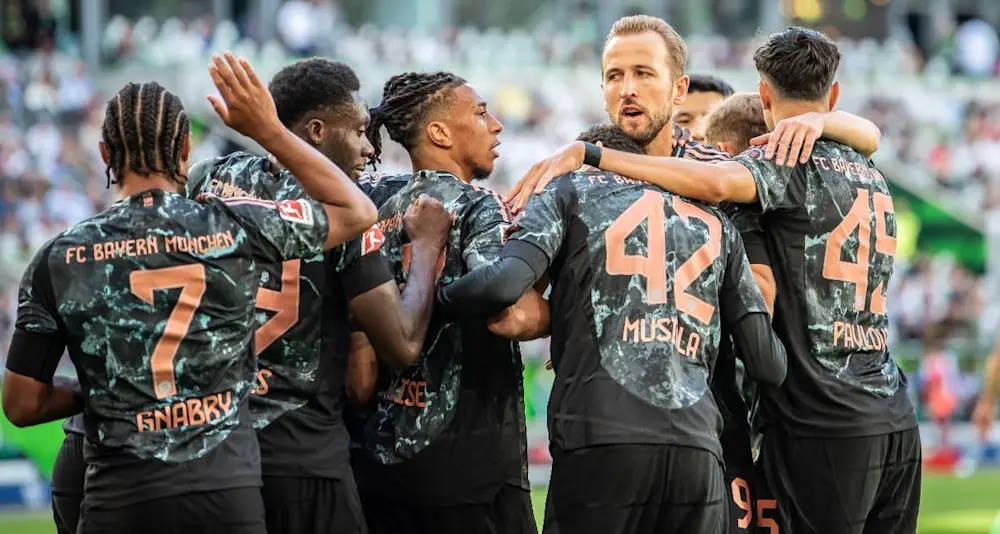 football 2024 bundesliga bayern munich celebration goal harry kane