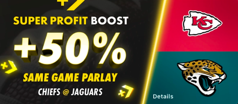 Bet365 50% Profit Boost Chiefs vs Jaguars
