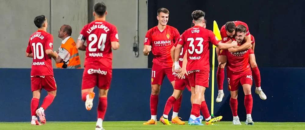 football 2025 second division zaragoza away goal celebration