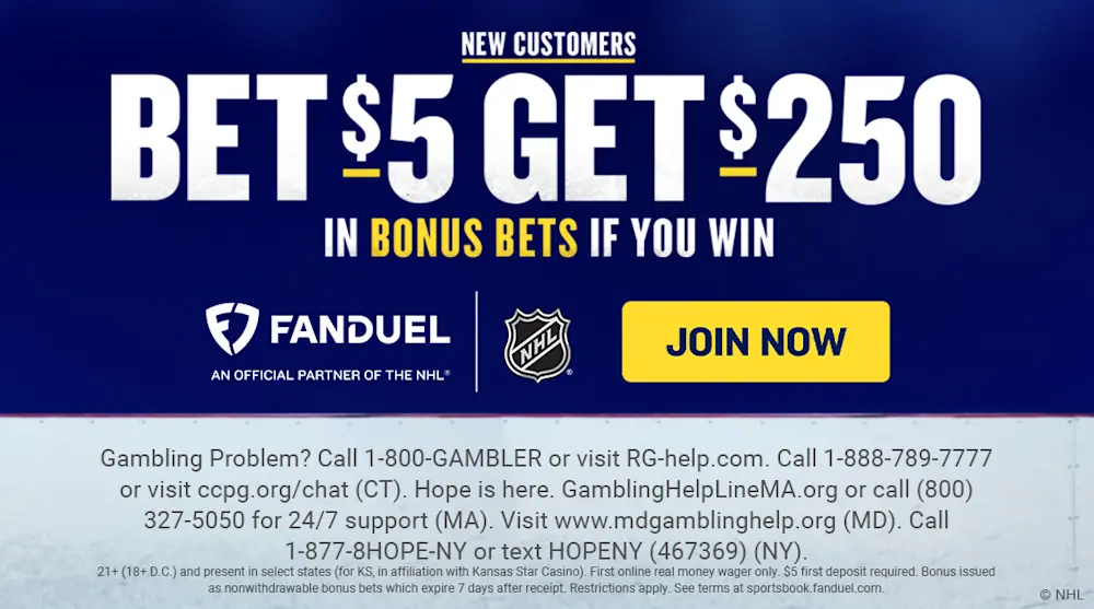 FanDuel Bet $5 Get $250 NHL Apr 2025
