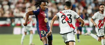 football 2025 spain liga ea sport barcelona rayo vallecano oscar valentin kounde