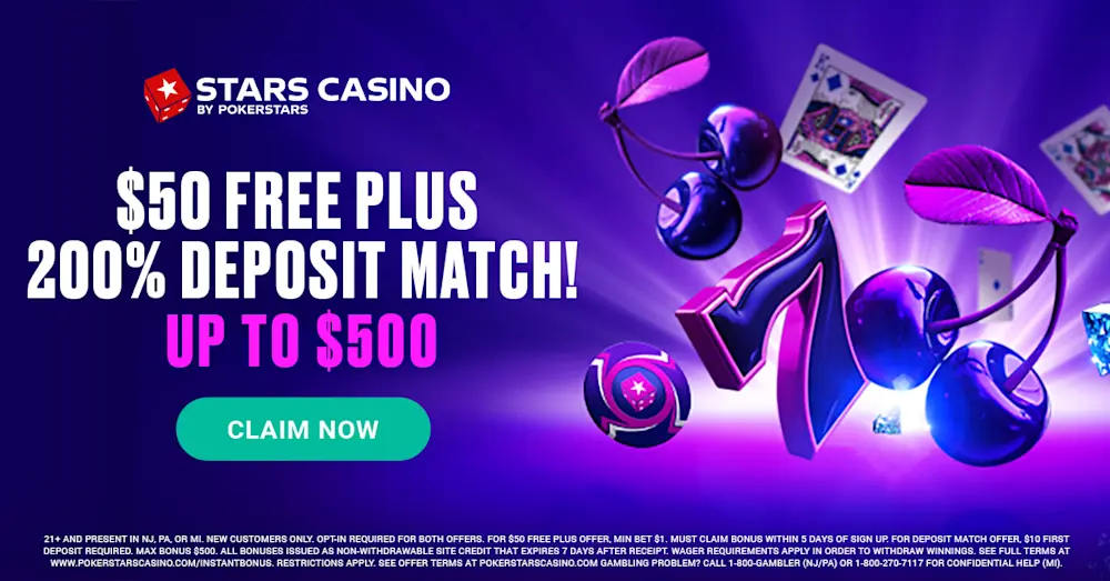 Stars Casino: $50 Free Play
