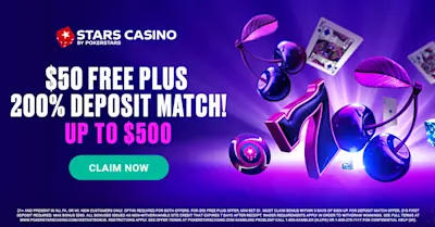 Stars Casino: $50 Free Play