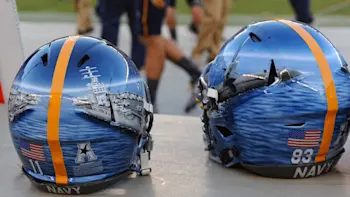 Navy football helmets