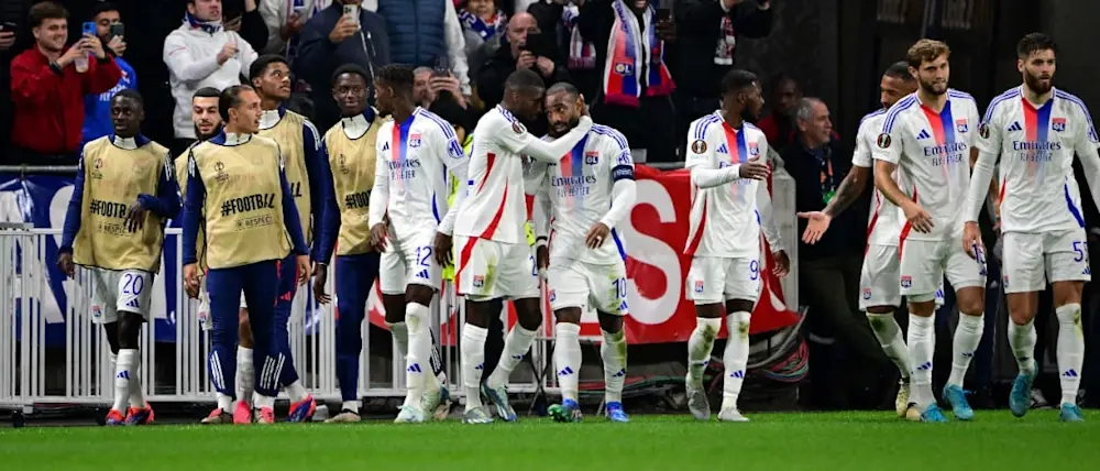 2024 football europa league lyon goal celebration away
