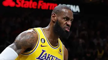 LeBron James angry face Lakers