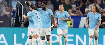 2024 football italy serie a lazio goal team celebration