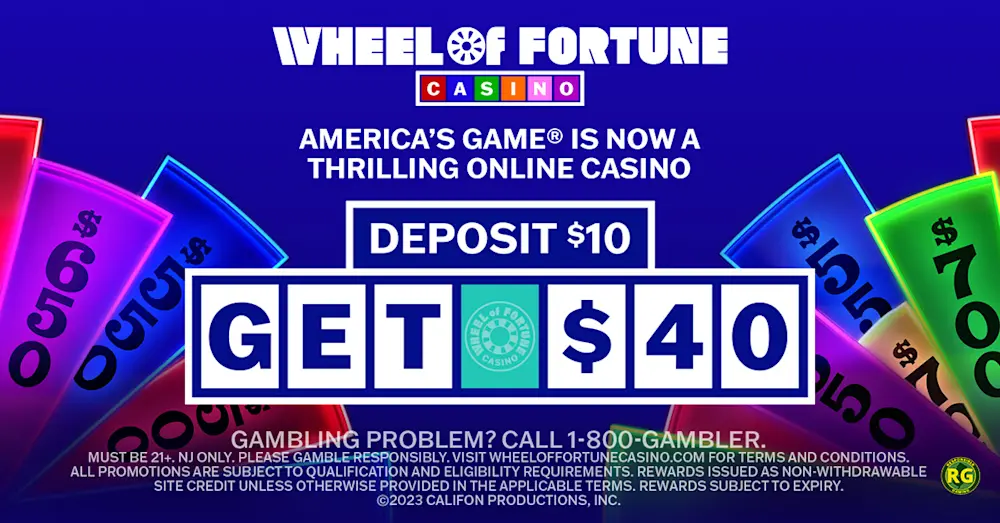 Wheel of Fortune Casino Deposit $10, Get $40