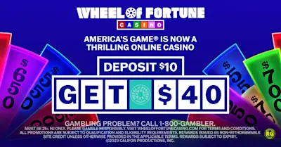 Wheel of Fortune Casino Deposit $10, Get $40