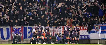 2024 football europa league rangers away goal celebration