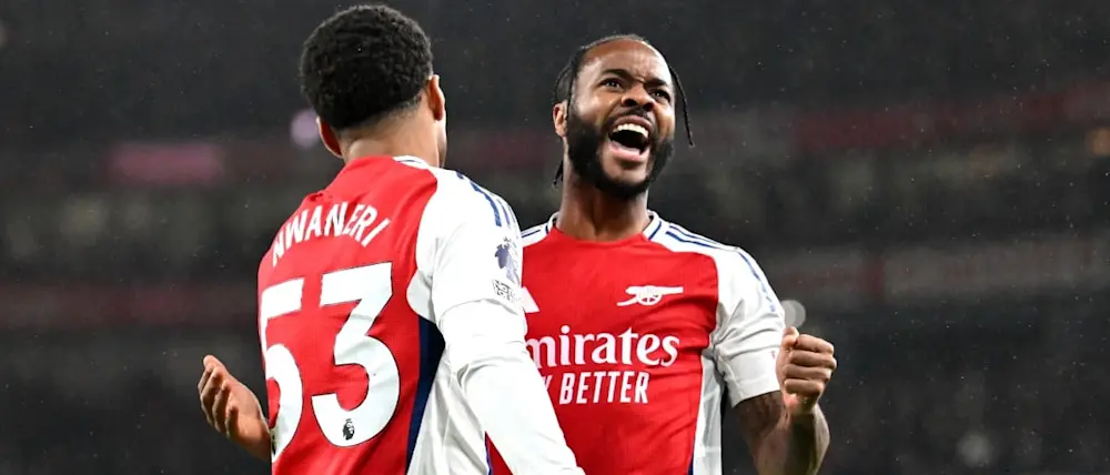 football 2024 england premier league arsenal sterling goal celebration