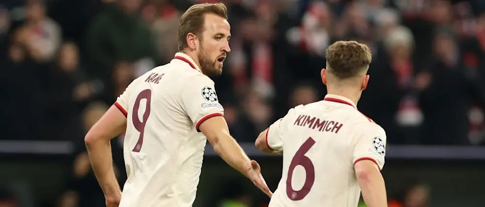 football 2025 champions league bayern munich harry kane kimmich goal celebration