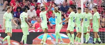 football 2025 laliga barcelona away mallorca goal raphinha lamine yamal