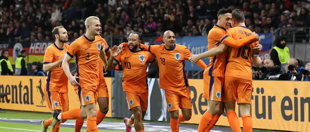 football 2024 international netherlands celebration players