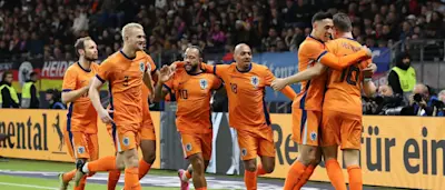 football 2024 international netherlands celebration players