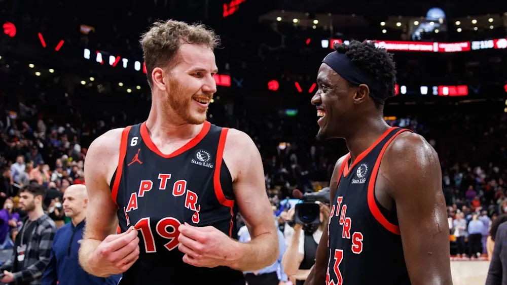 Toronto Raptors Jakob Poeltl and Pascal Siakam