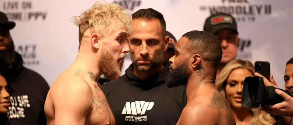 Jake Paul Tyron Woodley Staredown