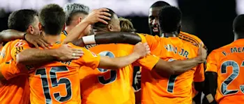 2024 football laliga real madrid away mbappe celebration goal team